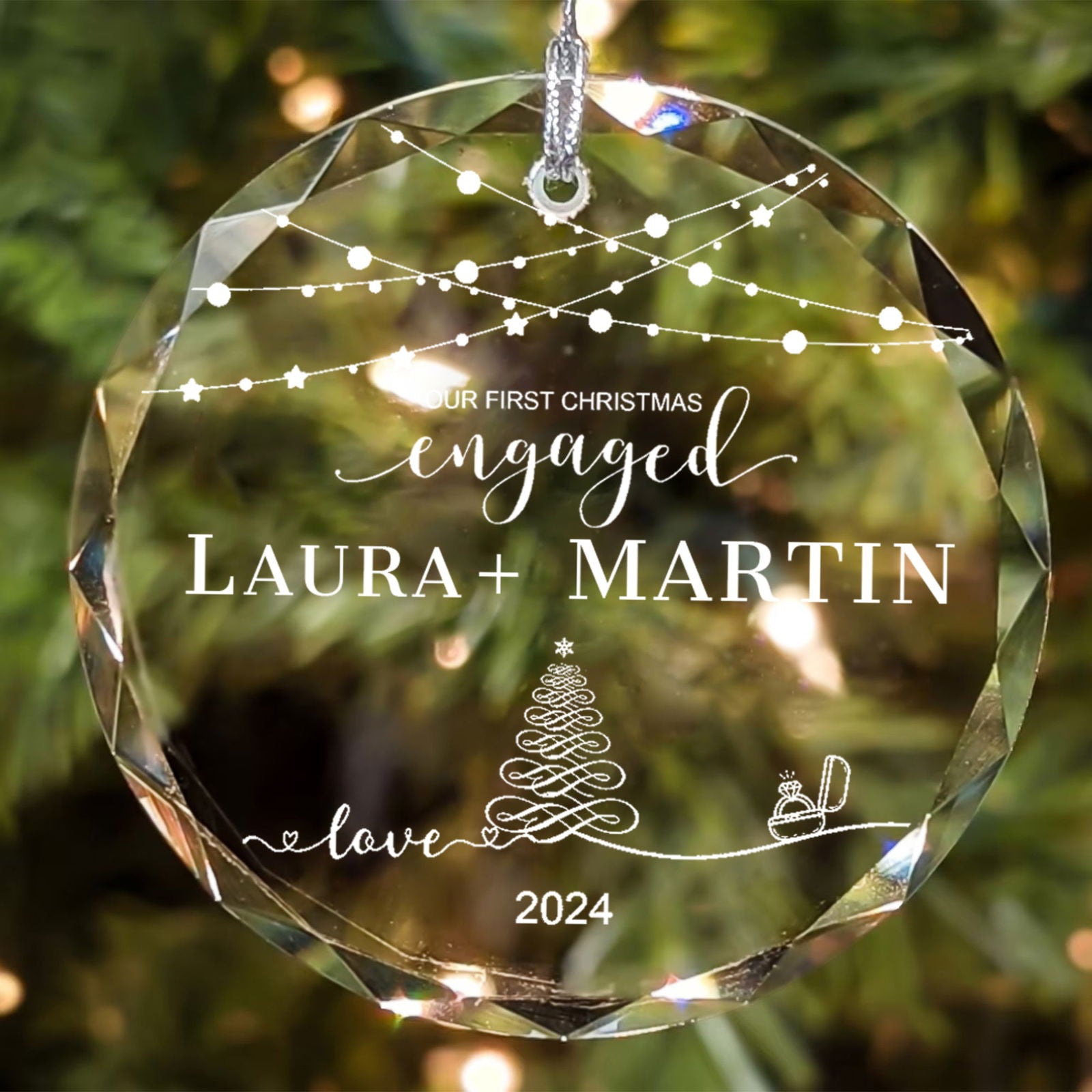 Personalized First Christmas Married Glass Ornament, Our First Christmas Married as Mr and Mrs Ornament, Wedding Glass GX05-13 - Kindlytoys