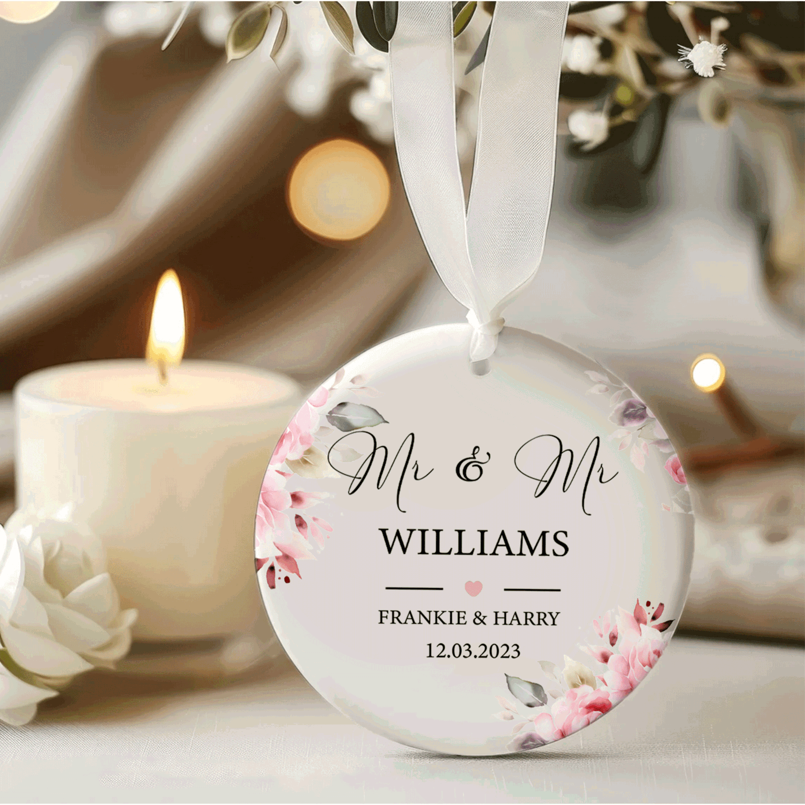 Personalized First Christmas Married Keepsake - Wedding Christmas Gift 2024, Our First Christmas Ornament CX05-26 - Kindlytoys