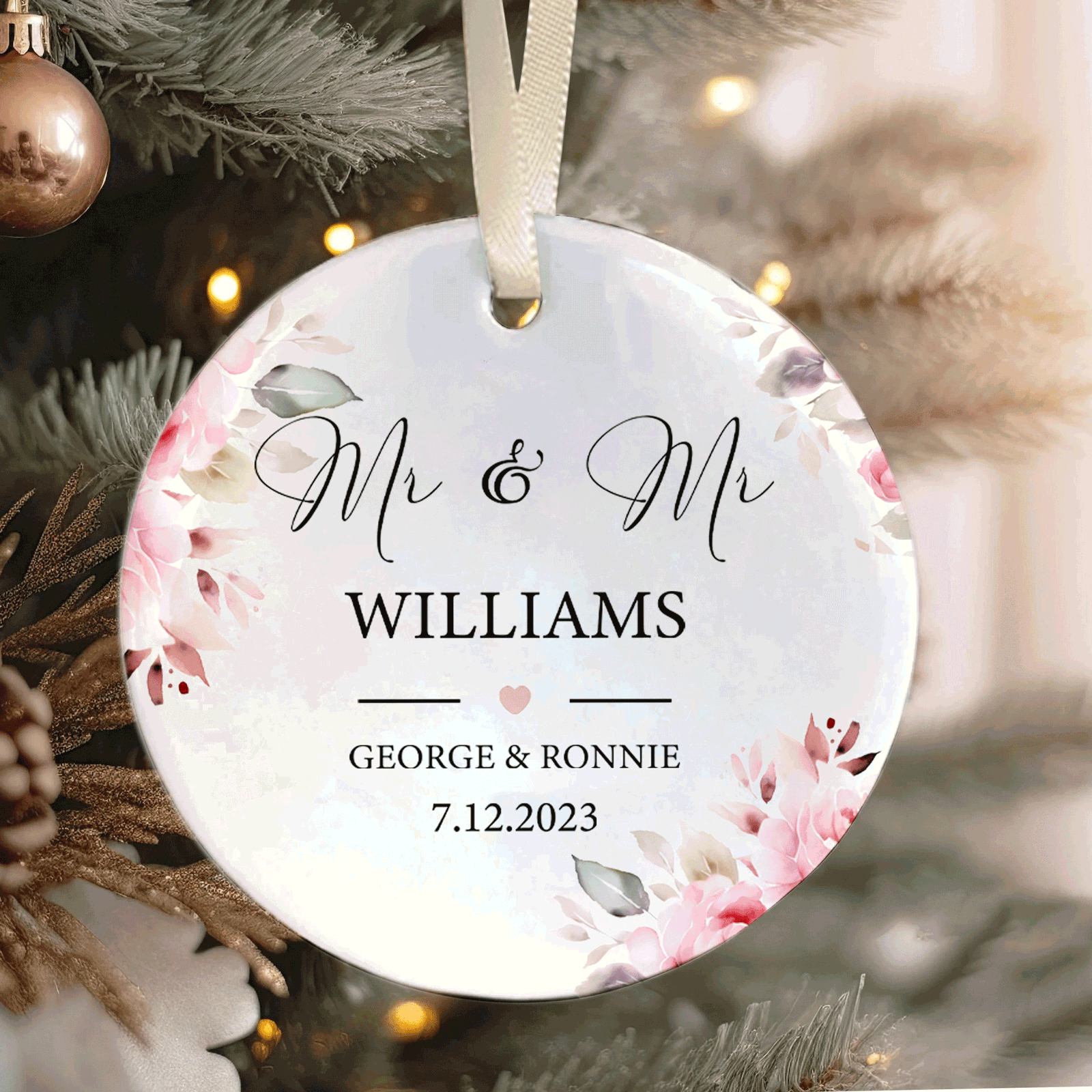 Personalized First Christmas Married Keepsake - Wedding Christmas Gift 2024, Our First Christmas Ornament CX05-26 - Kindlytoys