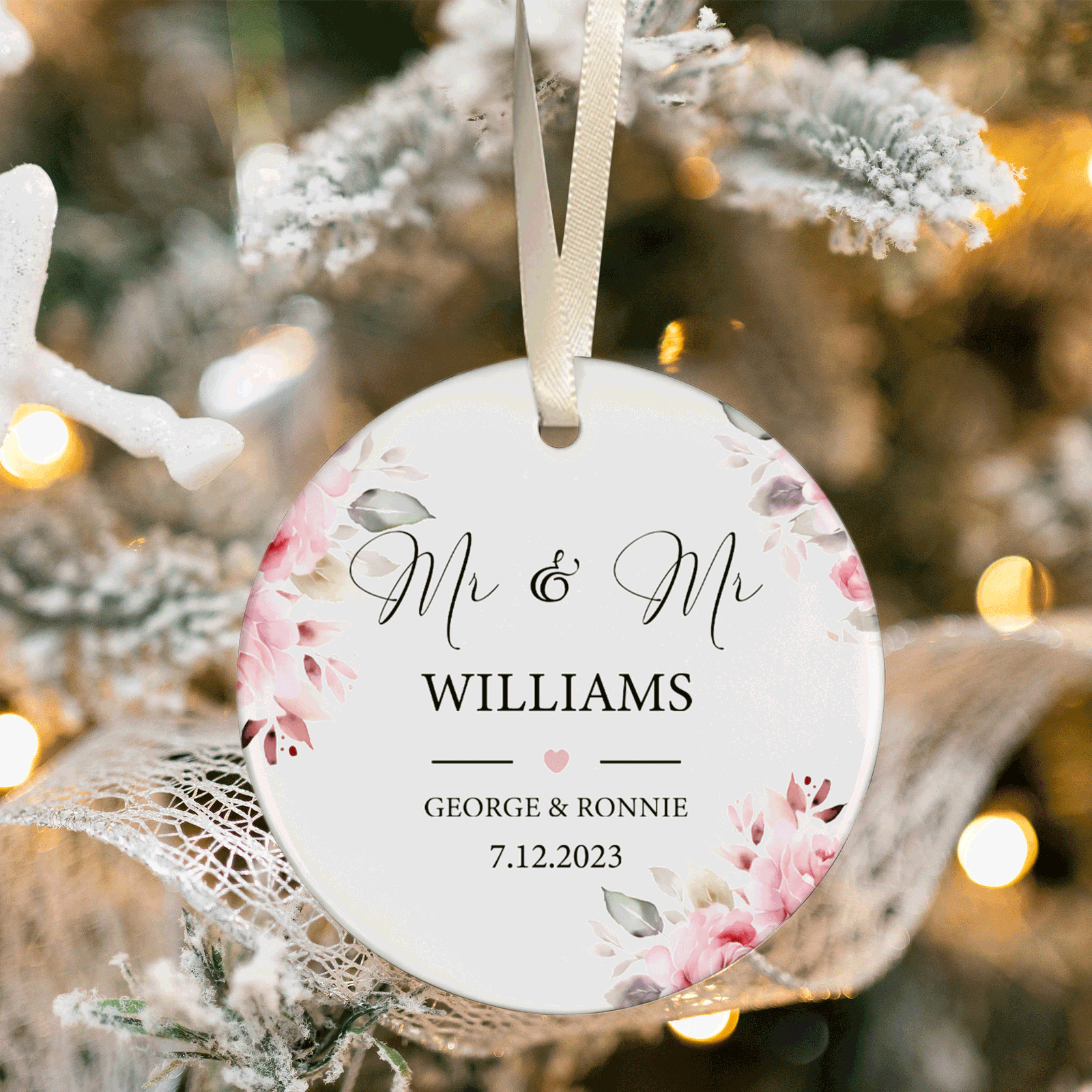 Personalized First Christmas Married Keepsake - Wedding Christmas Gift 2024, Our First Christmas Ornament CX05-26 - Kindlytoys