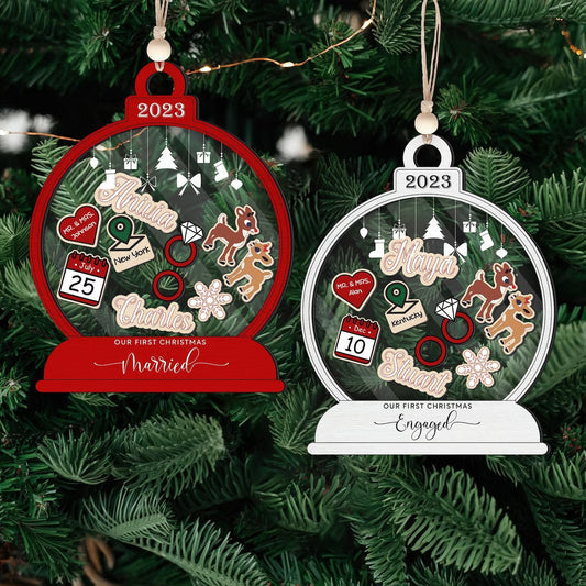 Personalized First Christmas Married Ornament 2024, Christmas Married Ornament CF91 - Kindlytoys