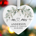 Personalized First Christmas Married Ornament, Custom Mr and Mrs, Mr and Mr, Name and Date, Wedding Ceramic CY05-8 - Kindlytoys