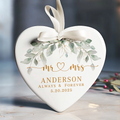 Personalized First Christmas Married Ornament, Custom Mr and Mrs, Mr and Mr, Name and Date, Wedding Ceramic CY05-8 - Kindlytoys