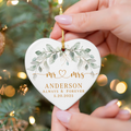 Personalized First Christmas Married Ornament, Custom Mr and Mrs, Mr and Mr, Name and Date, Wedding Ceramic CY05-8 - Kindlytoys