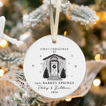 Personalized First Christmas in New Home Ornament - Custom Ceramic Keepsake with Names, Address, and Year - 3x3 Inches Holiday Decor Gift CX02-2 - Kindlytoys