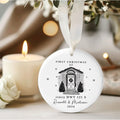 Personalized First Christmas in New Home Ornament - Custom Ceramic Keepsake with Names, Address, and Year - 3x3 Inches Holiday Decor Gift CX02-2 - Kindlytoys
