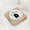 Personalized First Christmas in New Home Ornament - Custom Ceramic Keepsake with Names, Address, and Year - 3x3 Inches Holiday Decor Gift CX02-9 - Kindlytoys