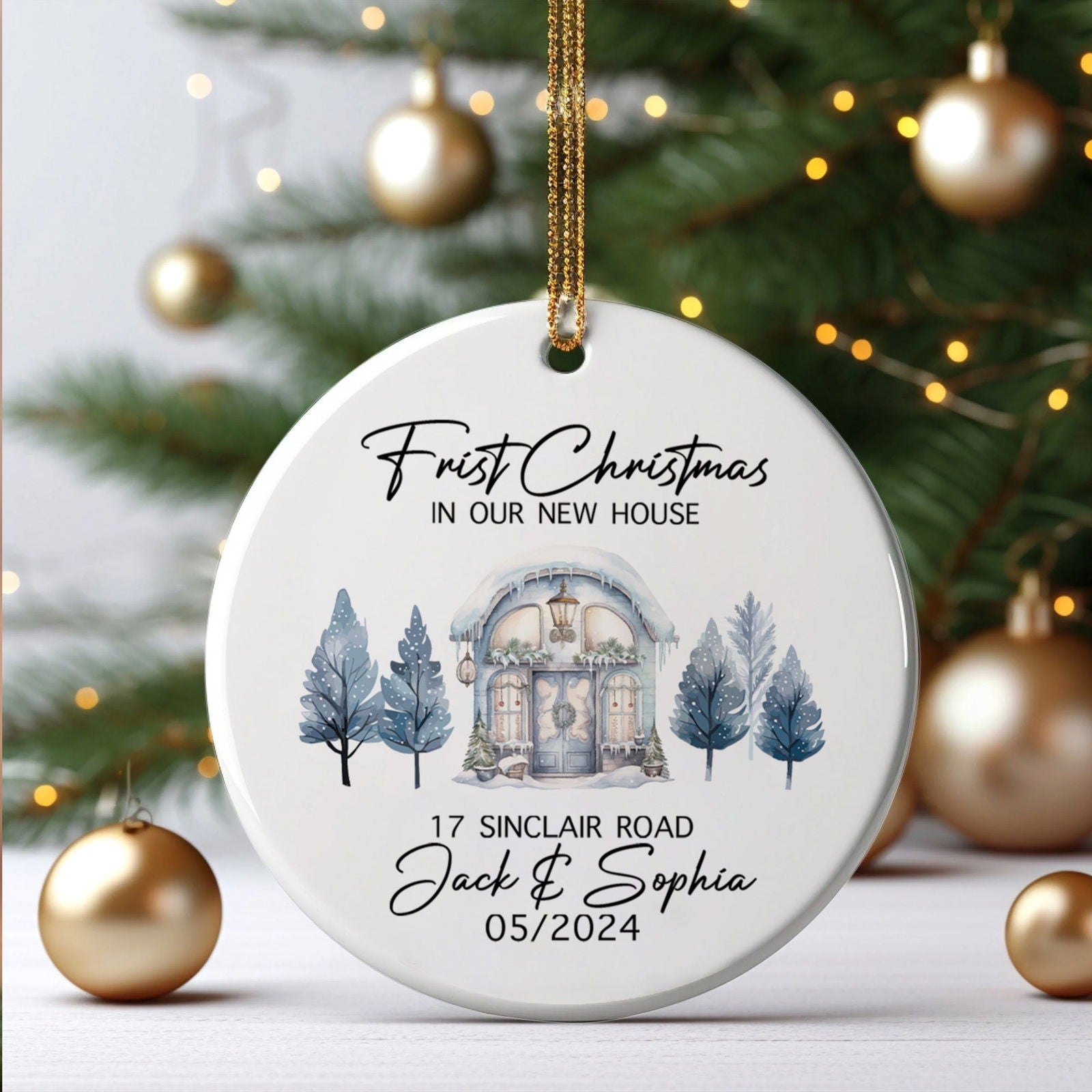 Personalized First Christmas in Our New Home Ornament, Couples New Home Ornament, Housewarming Ornament, Custom House Address Christmas Ornament, Personalized New Home Ornament, Custom New House Gift Ideas CX01-8 - Kindlytoys