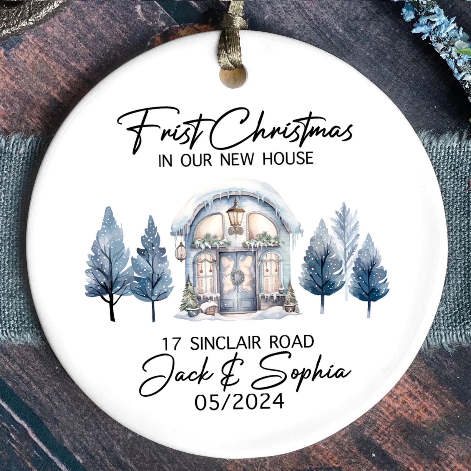 Personalized First Christmas in Our New Home Ornament, Couples New Home Ornament, Housewarming Ornament, Custom House Address Christmas Ornament, Personalized New Home Ornament, Custom New House Gift Ideas CX01-8 - Kindlytoys