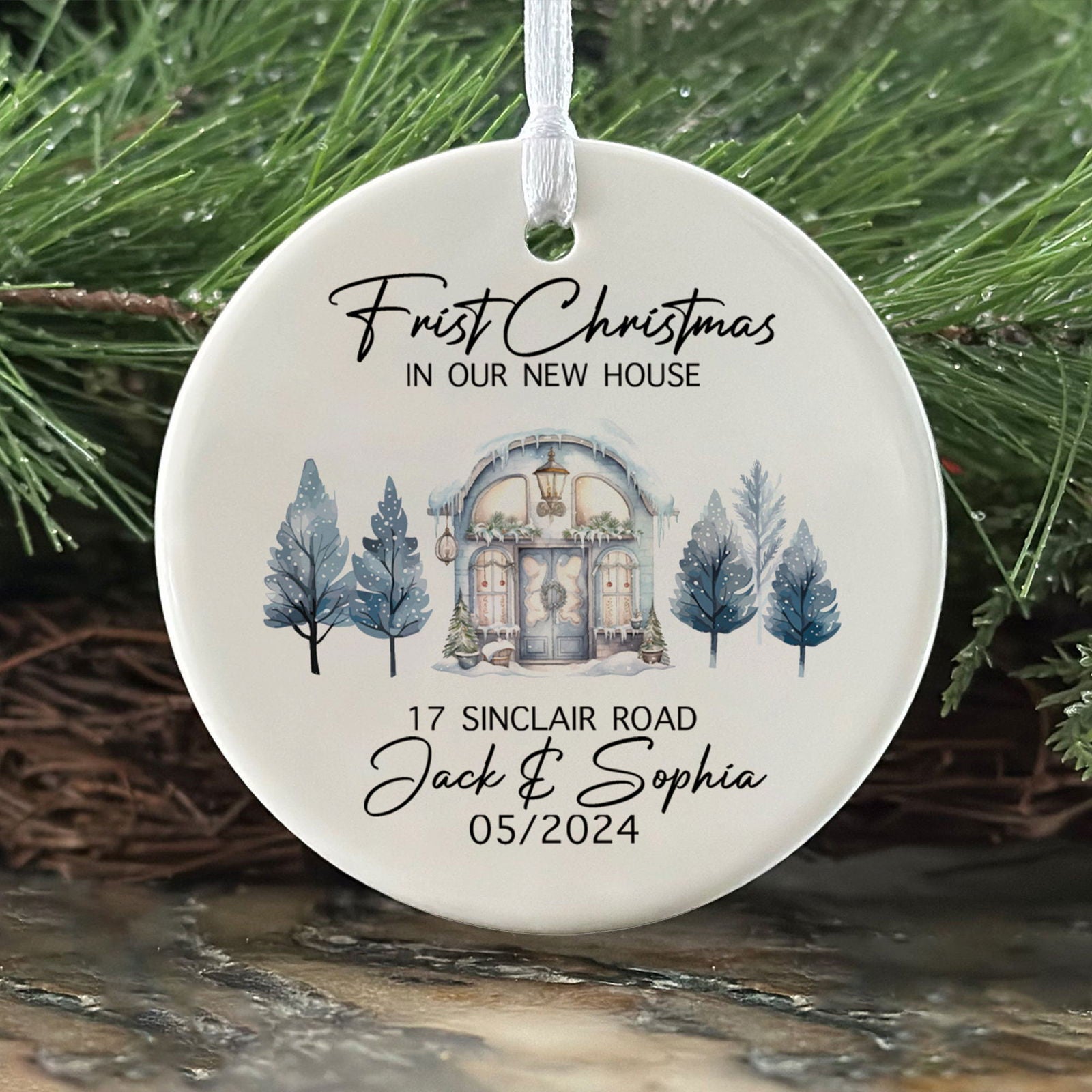 Personalized First Christmas in Our New Home Ornament, Couples New Home Ornament, Housewarming Ornament, Custom House Address Christmas Ornament, Personalized New Home Ornament, Custom New House Gift Ideas CX01-8 - Kindlytoys