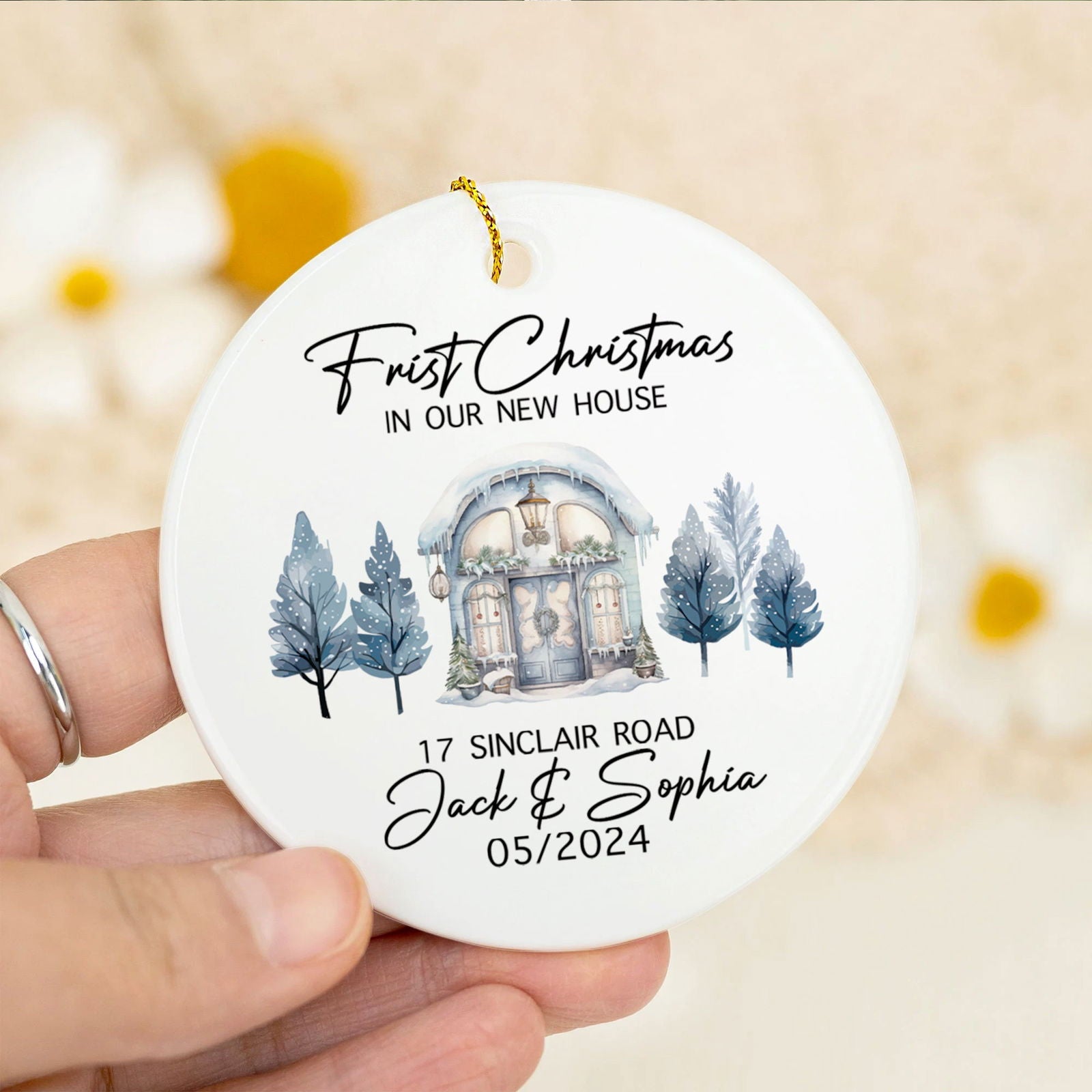 Personalized First Christmas in Our New Home Ornament, Couples New Home Ornament, Housewarming Ornament, Custom House Address Christmas Ornament, Personalized New Home Ornament, Custom New House Gift Ideas CX01-8 - Kindlytoys