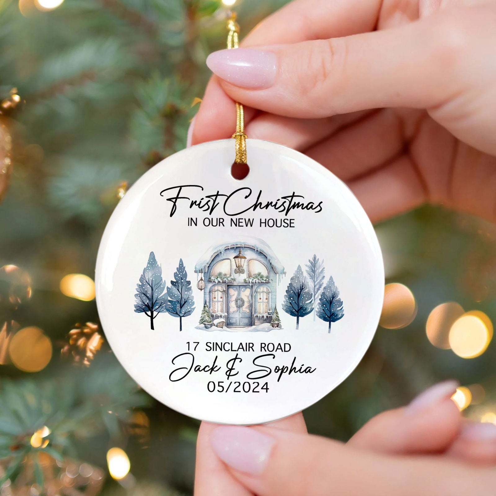 Personalized First Christmas in Our New Home Ornament, Couples New Home Ornament, Housewarming Ornament, Custom House Address Christmas Ornament, Personalized New Home Ornament, Custom New House Gift Ideas CX01-8 - Kindlytoys