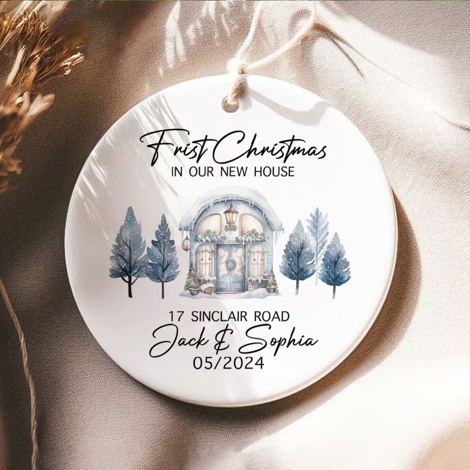 Personalized First Christmas in Our New Home Ornament, Couples New Home Ornament, Housewarming Ornament, Custom House Address Christmas Ornament, Personalized New Home Ornament, Custom New House Gift Ideas CX01-8 - Kindlytoys