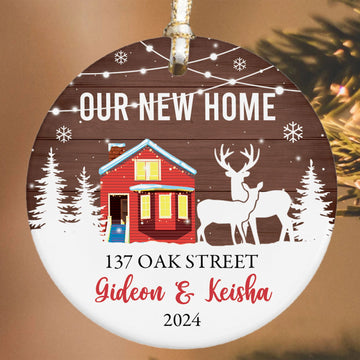 Personalized First Christmas in Our New Home Ornament, Custom New House Gift Ideas, Custom House Address Christmas Ornament, Personalized New Home Ornament,  Couples New Home Ornament CX01-14 - Kindlytoys