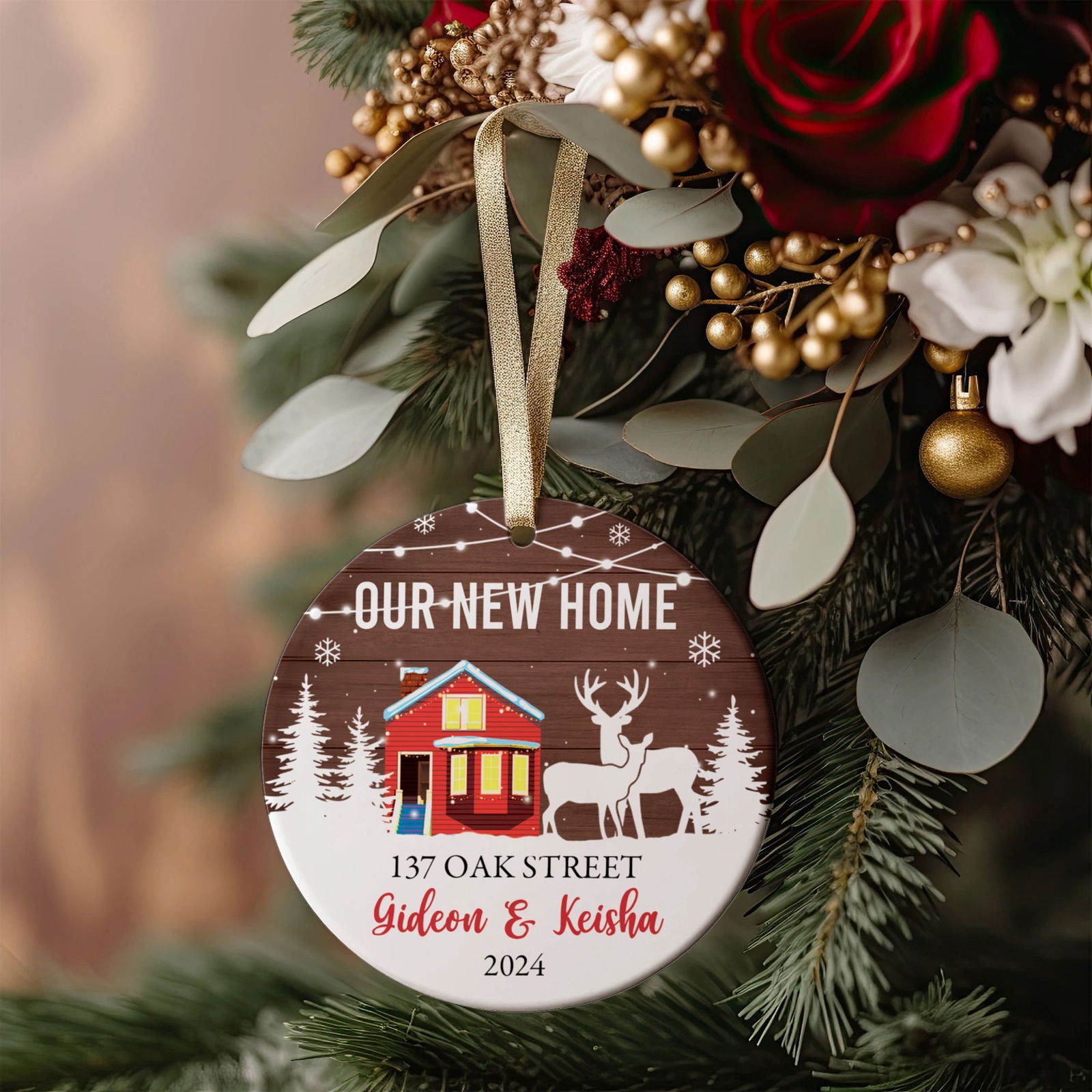 Personalized First Christmas in Our New Home Ornament, Custom New House Gift Ideas, Custom House Address Christmas Ornament, Personalized New Home Ornament,  Couples New Home Ornament CX01-14 - Kindlytoys