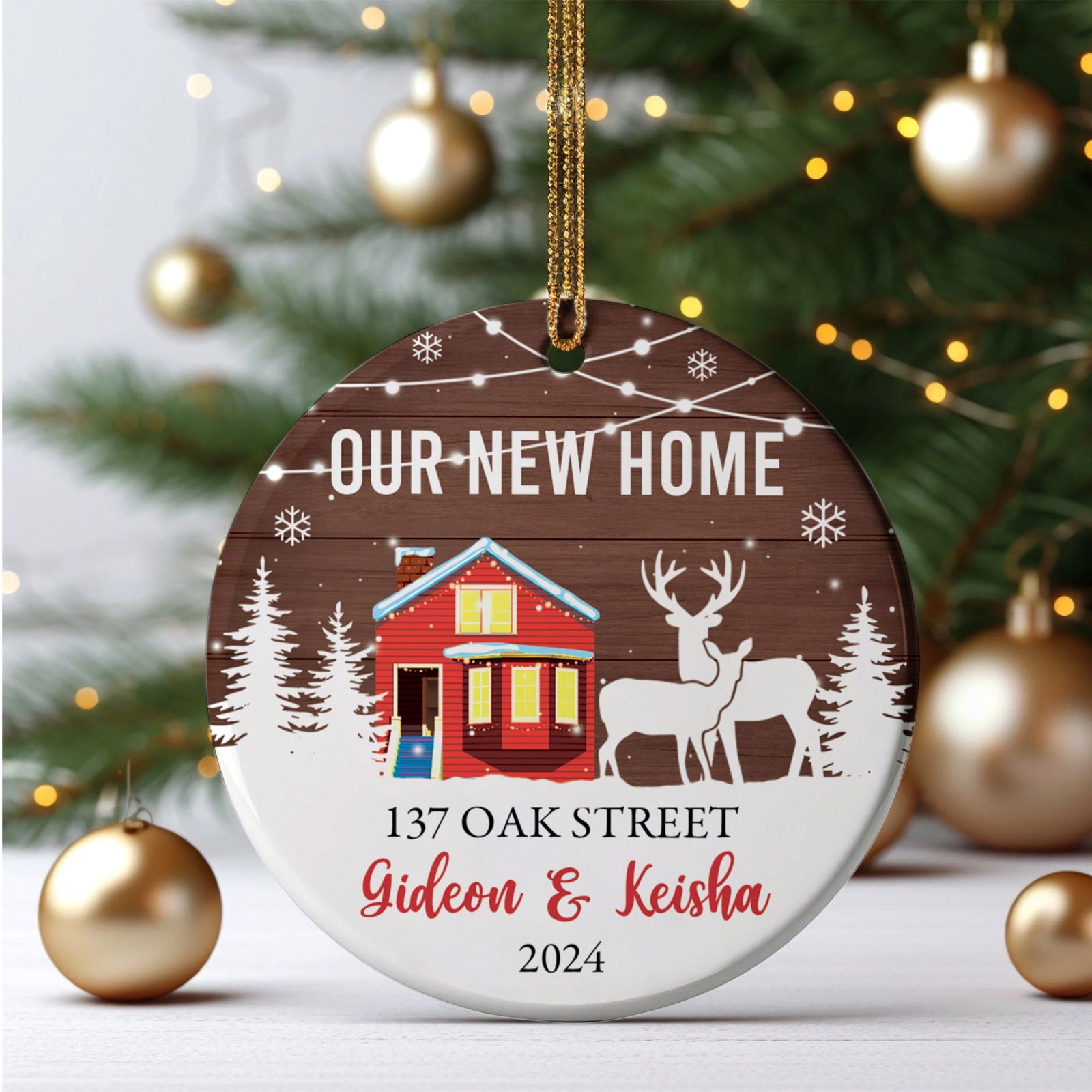 Personalized First Christmas in Our New Home Ornament, Custom New House Gift Ideas, Custom House Address Christmas Ornament, Personalized New Home Ornament,  Couples New Home Ornament CX01-14 - Kindlytoys