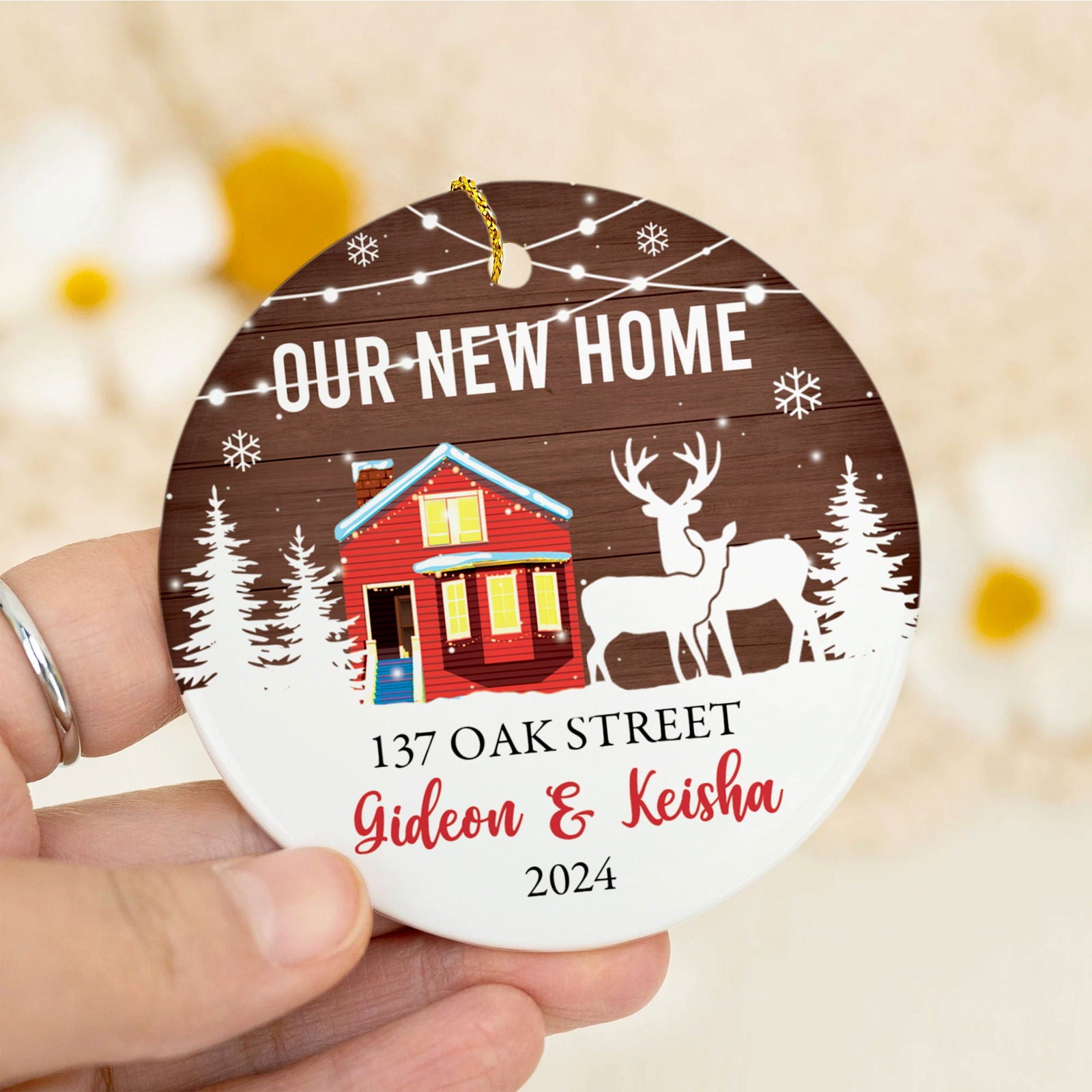 Personalized First Christmas in Our New Home Ornament, Custom New House Gift Ideas, Custom House Address Christmas Ornament, Personalized New Home Ornament,  Couples New Home Ornament CX01-14 - Kindlytoys