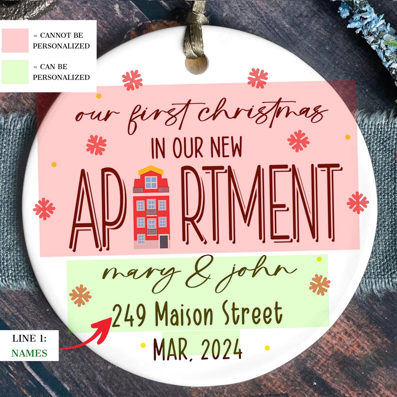 Personalized First Christmas in Our New Home Ornament, Personalized New Home Ornament, Custom House Address Christmas Ornament, Custom New House Gift Ideas, New House Ornament, Welcome Home Gifts CX01-5 - Kindlytoys