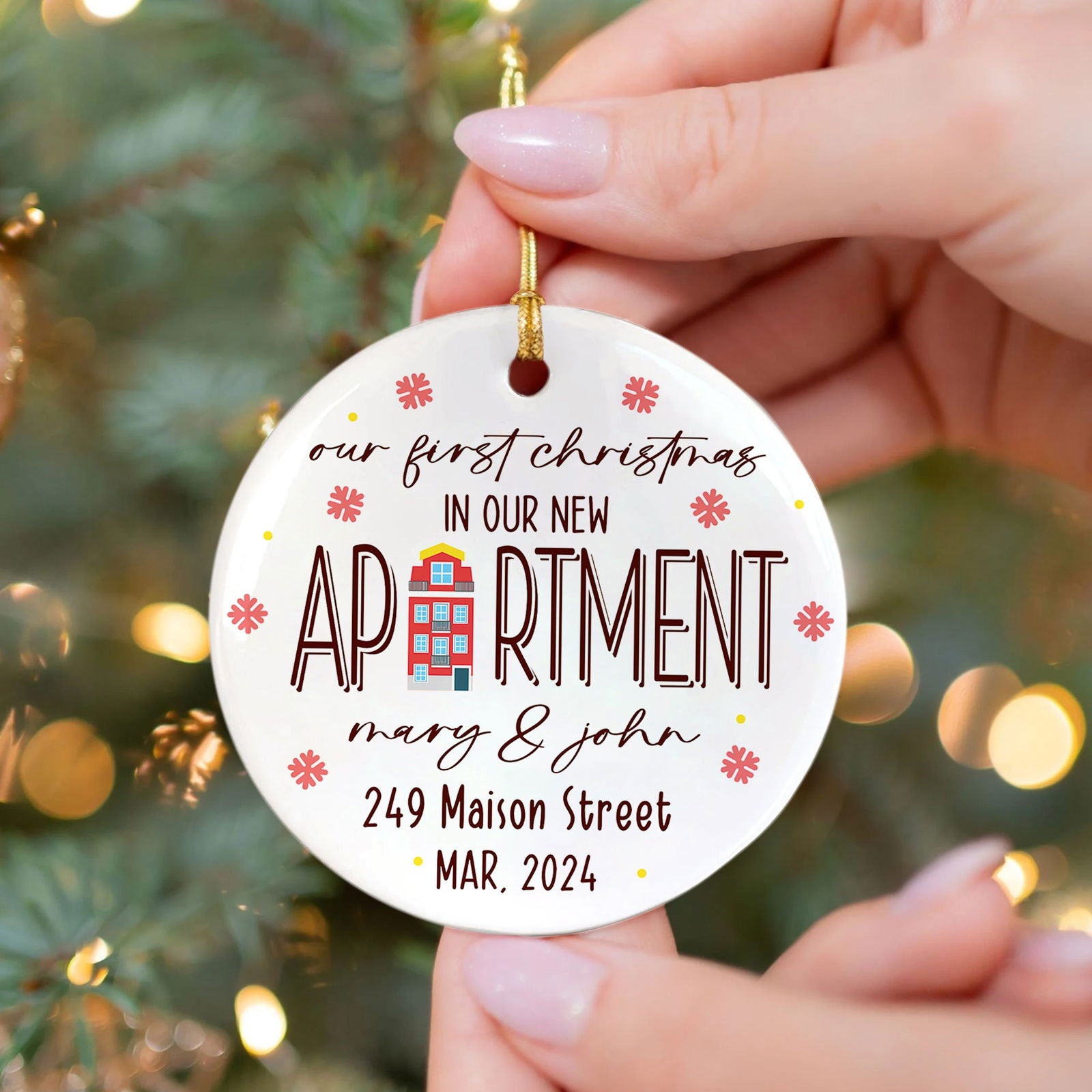Personalized First Christmas in Our New Home Ornament, Personalized New Home Ornament, Custom House Address Christmas Ornament, Custom New House Gift Ideas, New House Ornament, Welcome Home Gifts CX01-5 - Kindlytoys