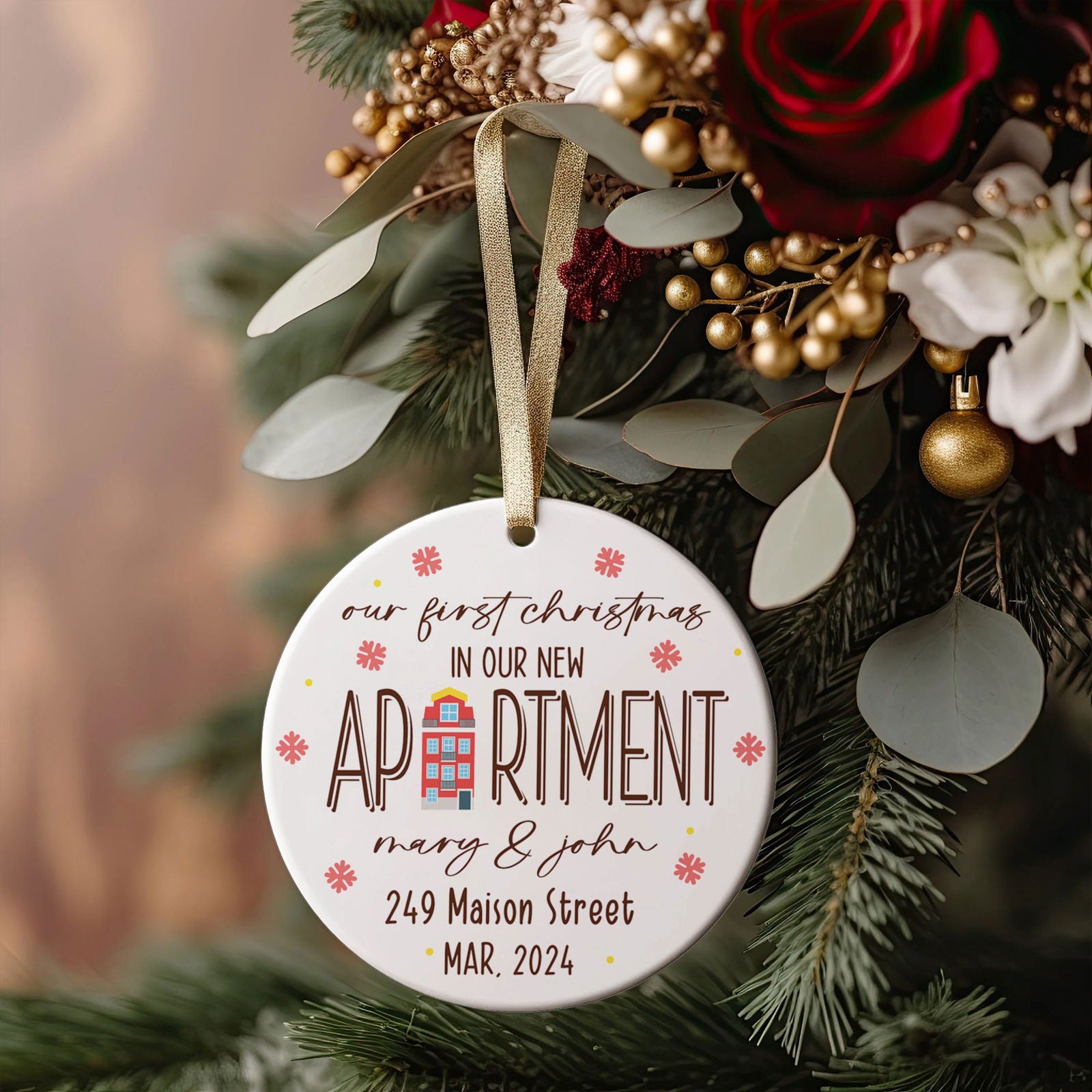 Personalized First Christmas in Our New Home Ornament, Personalized New Home Ornament, Custom House Address Christmas Ornament, Custom New House Gift Ideas, New House Ornament, Welcome Home Gifts CX01-5 - Kindlytoys