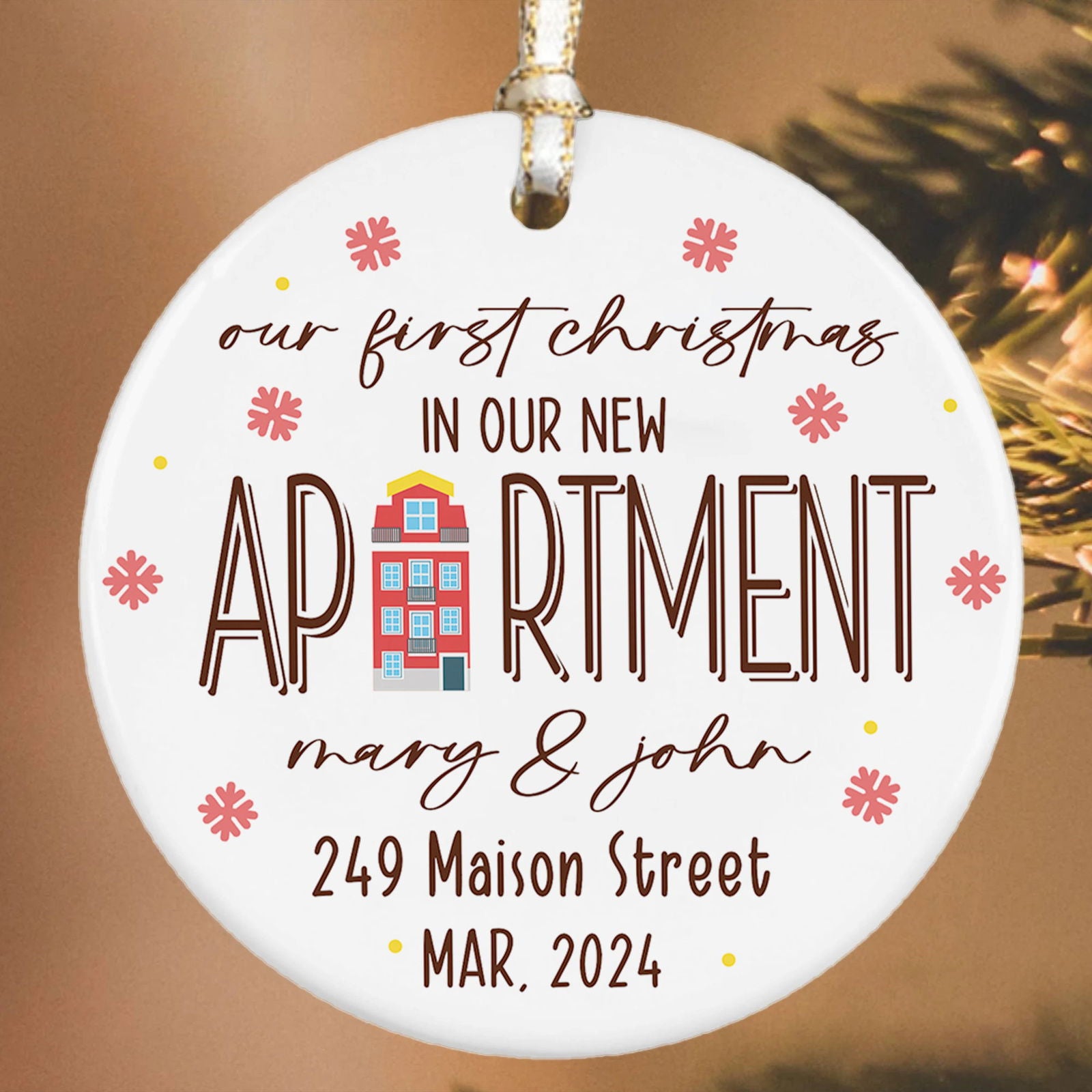 Personalized First Christmas in Our New Home Ornament, Personalized New Home Ornament, Custom House Address Christmas Ornament, Custom New House Gift Ideas, New House Ornament, Welcome Home Gifts CX01-5 - Kindlytoys
