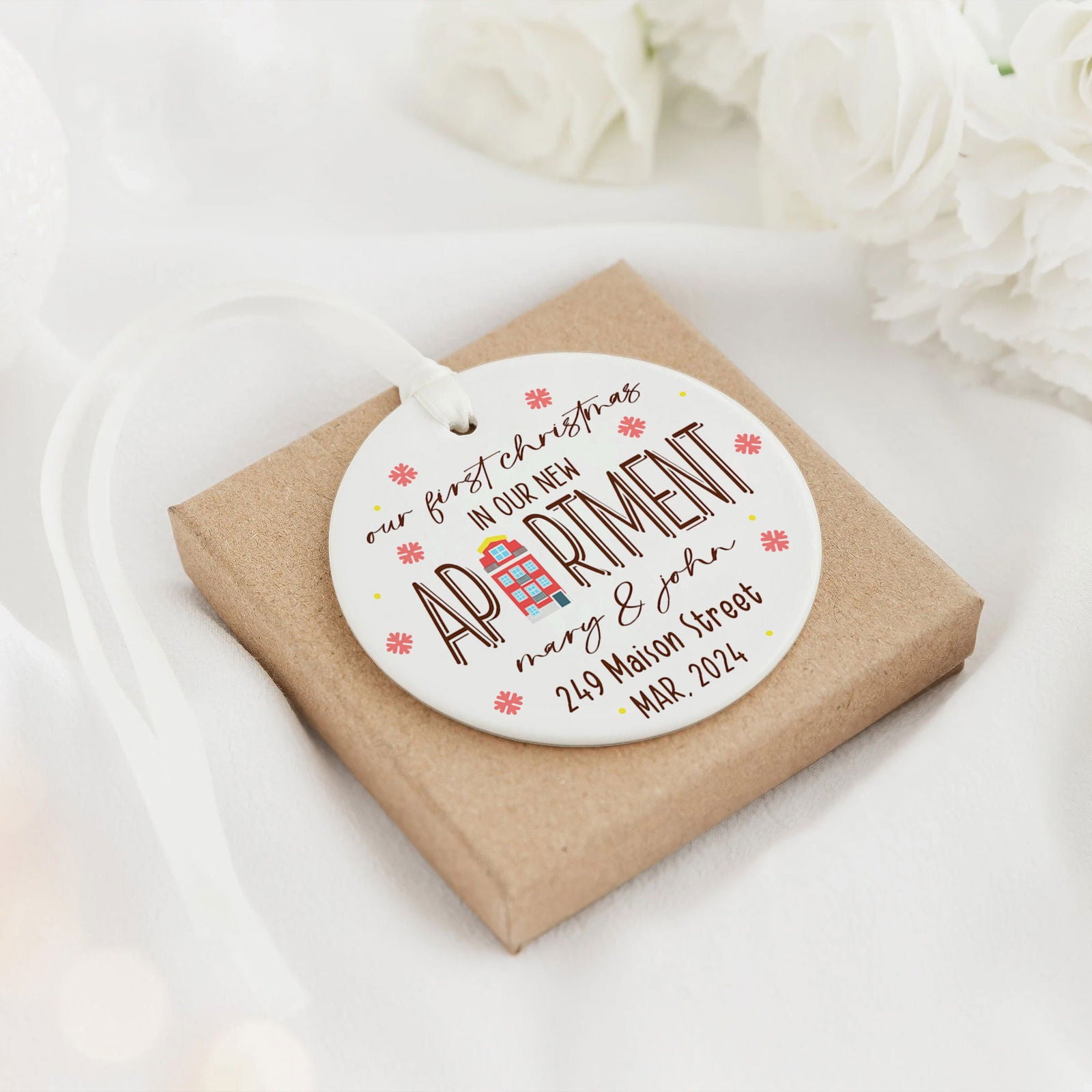 Personalized First Christmas in Our New Home Ornament, Personalized New Home Ornament, Custom House Address Christmas Ornament, Custom New House Gift Ideas, New House Ornament, Welcome Home Gifts CX01-5 - Kindlytoys