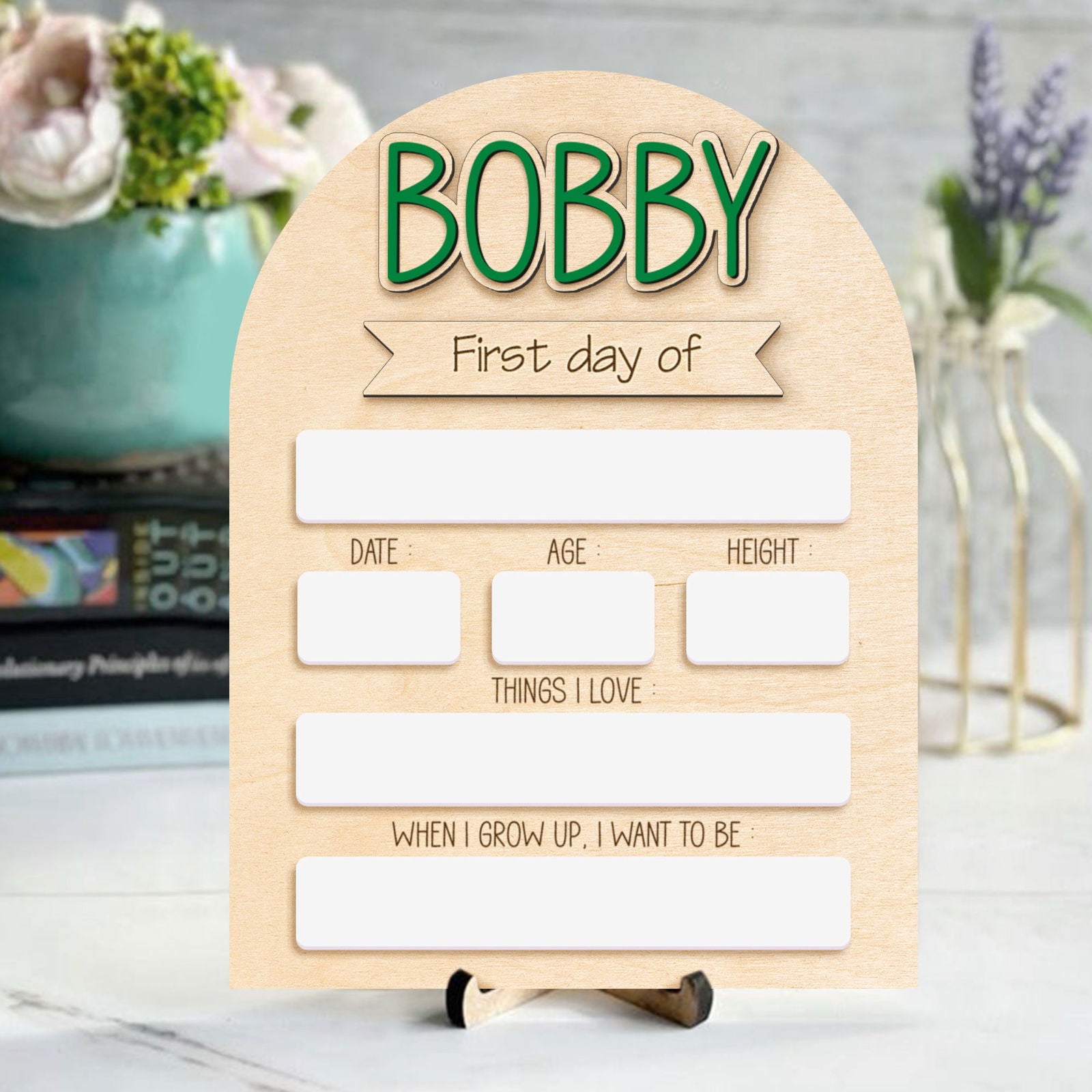 Personalized First Day Last Day of School Sign Interchangeable Names SS36 - Kindlytoys