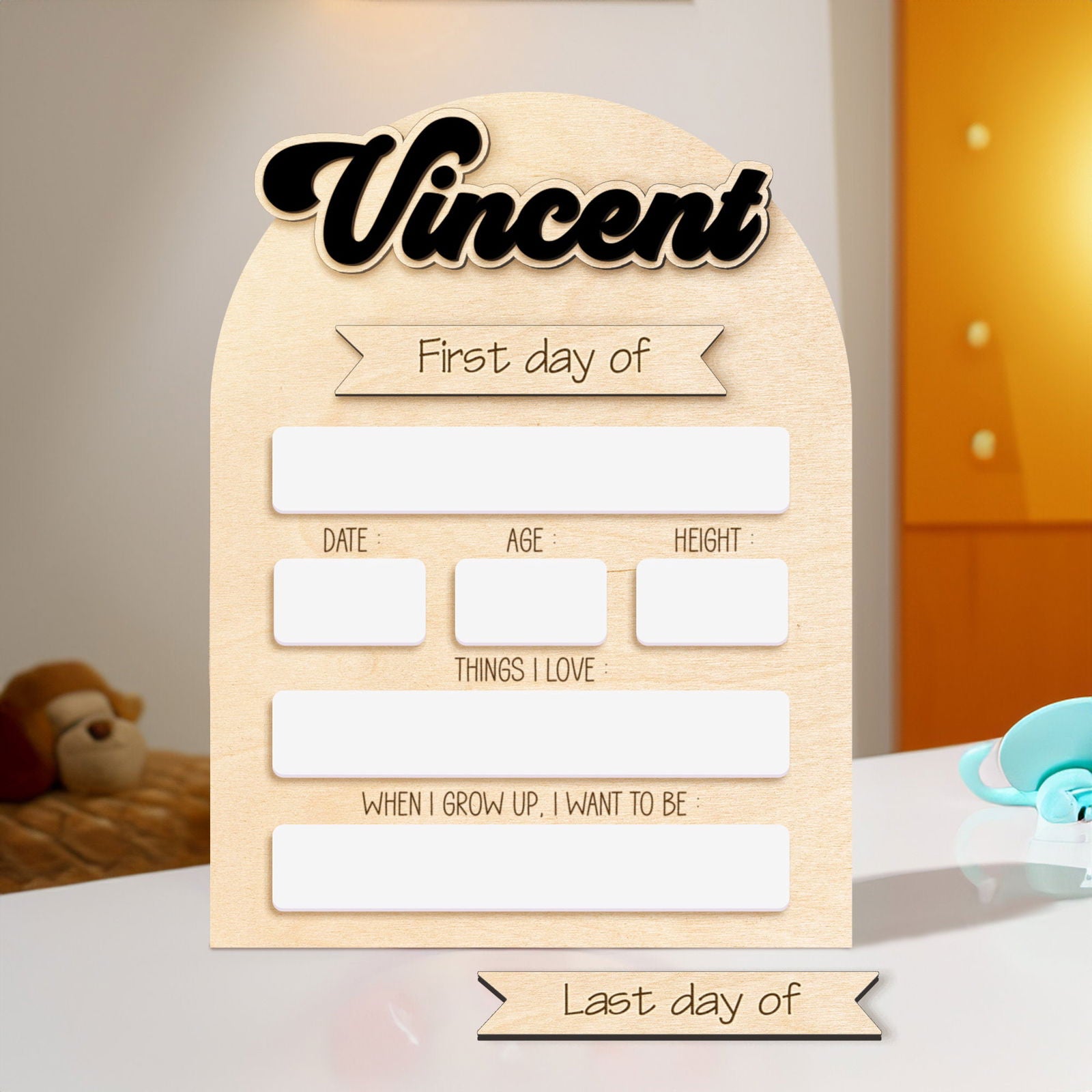 Personalized First Day Last Day of School Sign Interchangeable Names SS36 - Kindlytoys