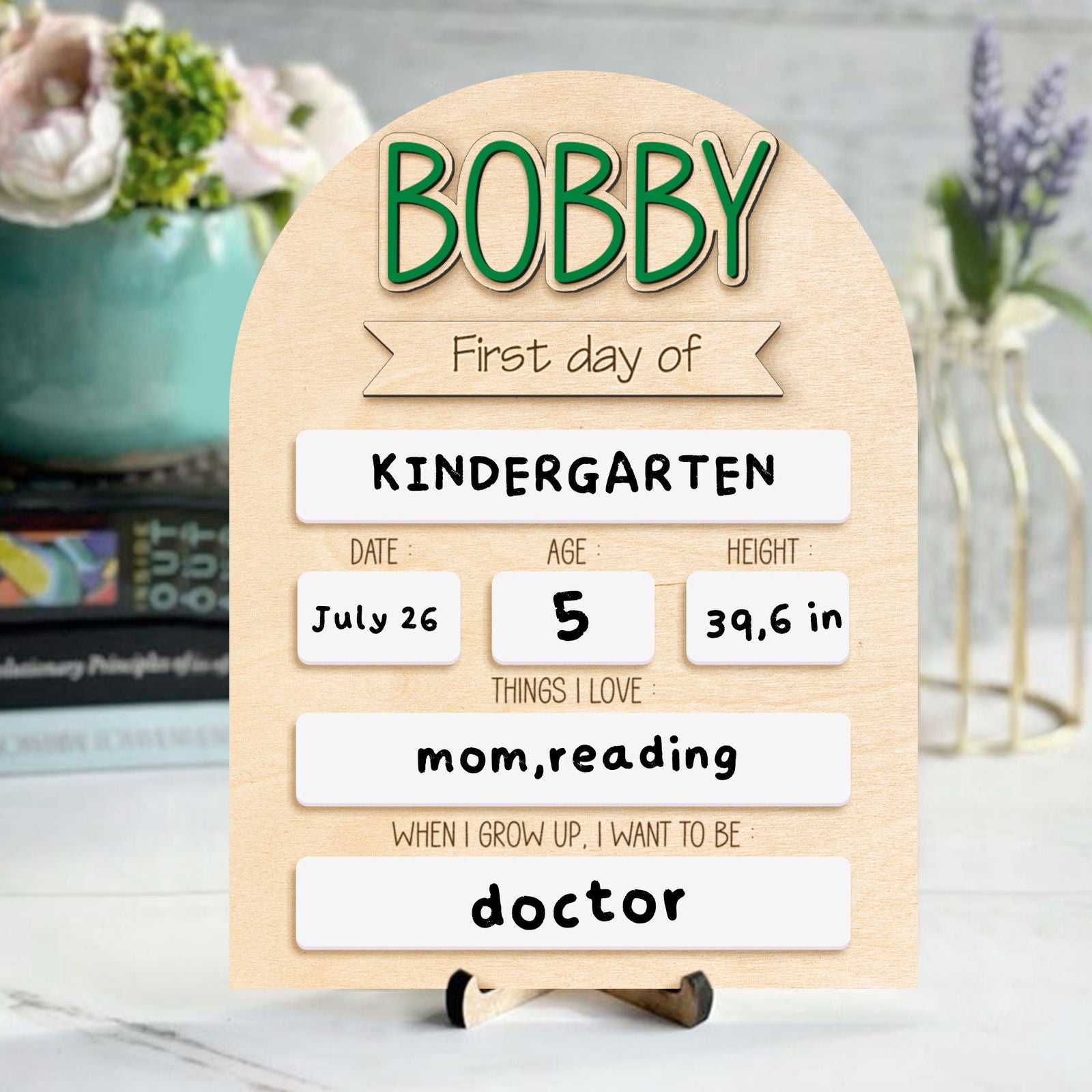 Personalized First Day Last Day of School Sign Interchangeable Names SS36 - Kindlytoys