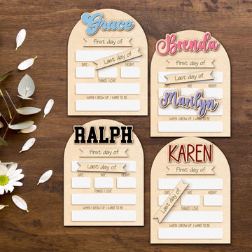 Personalized First Day Last Day of School Sign Interchangeable Names SS36 - Kindlytoys