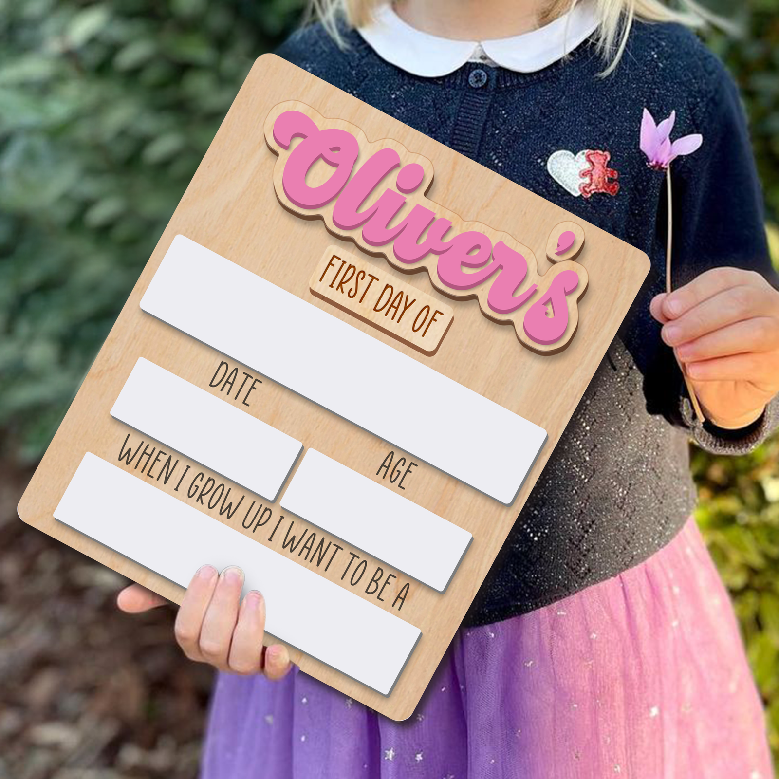 Personalized First Last Day of School Sign Interchangeable Names SS56 - Kindlytoys