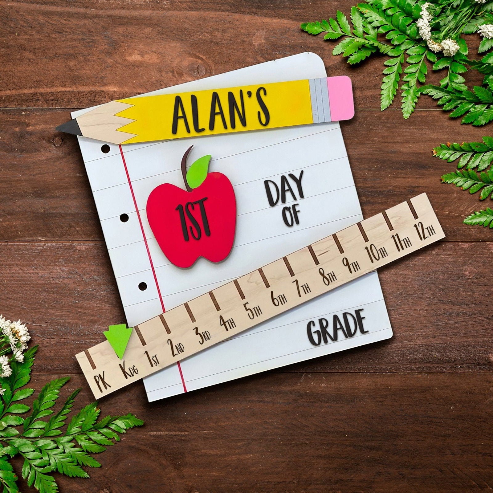 Personalized First and Last Day of School Photo Prop Reusable for Kids SS08 - Kindlytoys