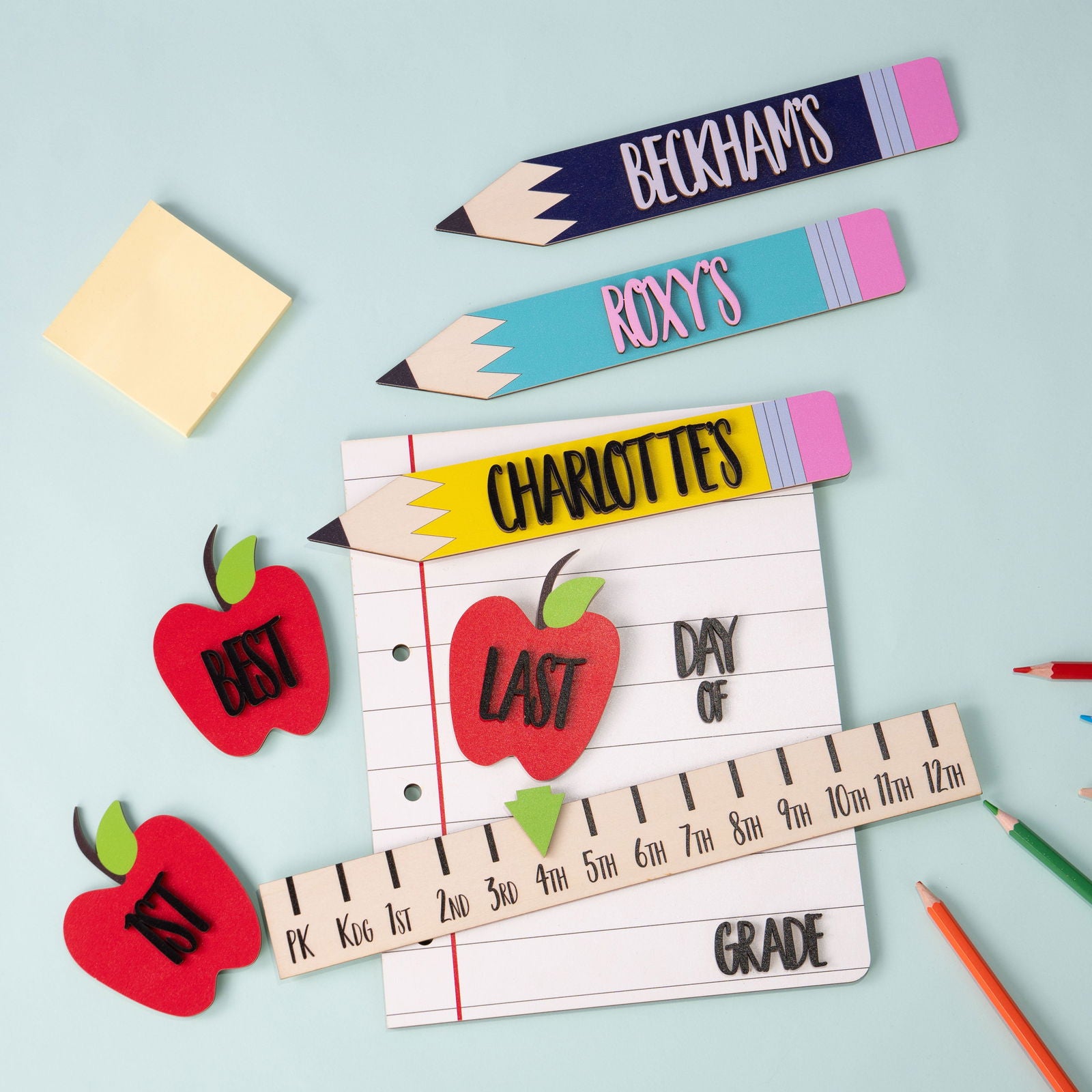 Personalized First and Last Day of School Photo Prop Reusable for Kids SS08 - Kindlytoys
