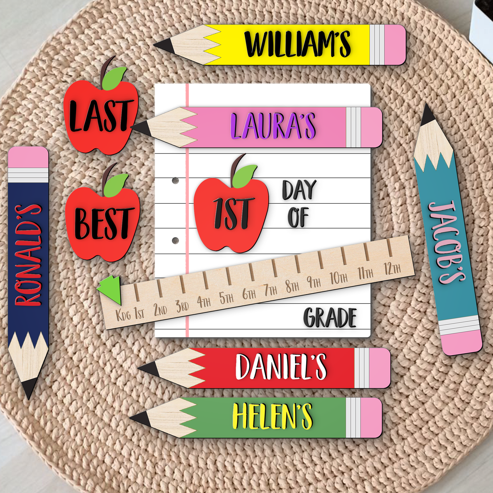 Personalized First and Last Day of School Photo Prop Reusable for Kids SS08 - Kindlytoys