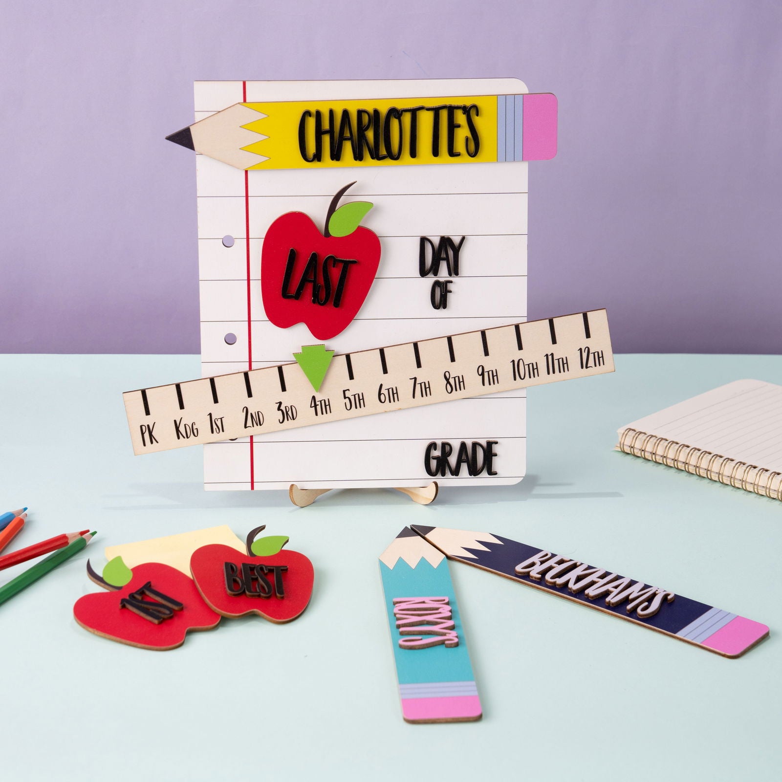Personalized First and Last Day of School Photo Prop Reusable for Kids SS08 - Kindlytoys
