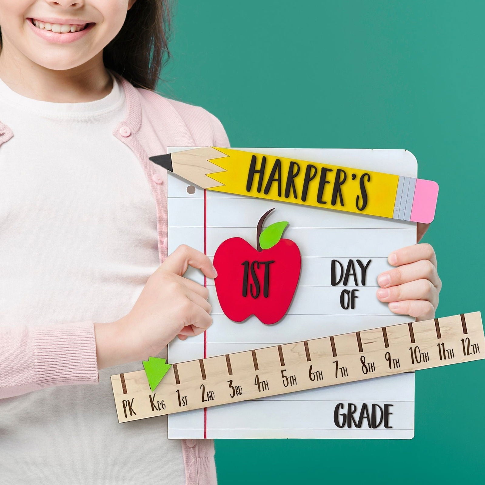 Personalized First and Last Day of School Photo Prop Reusable for Kids SS08 - Kindlytoys