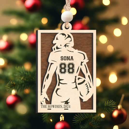 Personalized Football Ornament Gifts, Custom Football Ornament Wooden CF916 - Kindlytoys