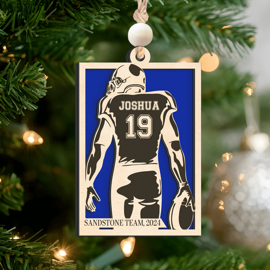 Personalized Football Ornament Gifts, Custom Football Ornament Wooden CF916 - Kindlytoys