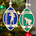 Personalized Football Player Keepsake Wooden Ornament, Custom Football Player Ornament,  CF919 - Kindlytoys