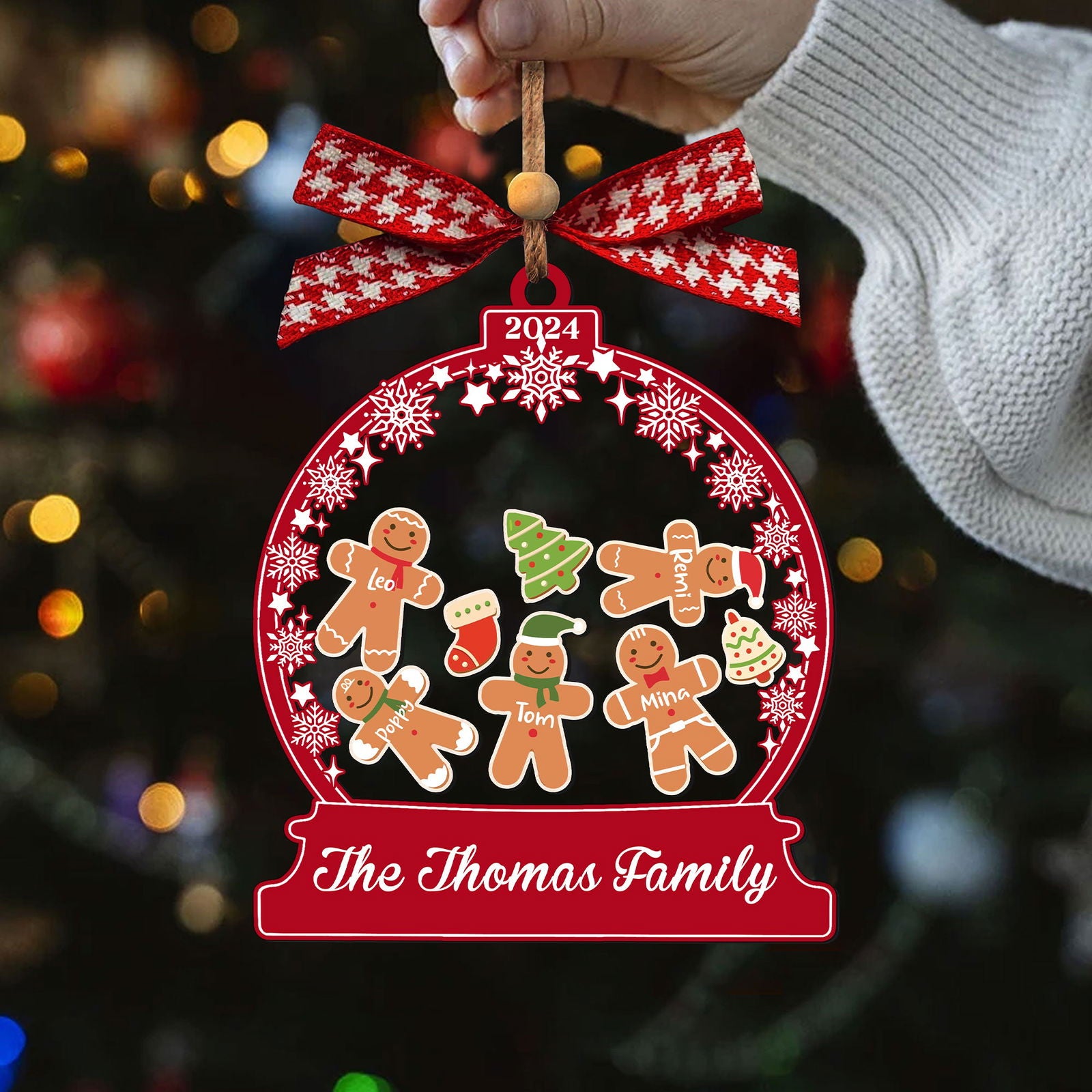 Personalized Gingerman Christmas Ornaments for Family Members, Family Christmas Ornaments CF199 - Kindlytoys