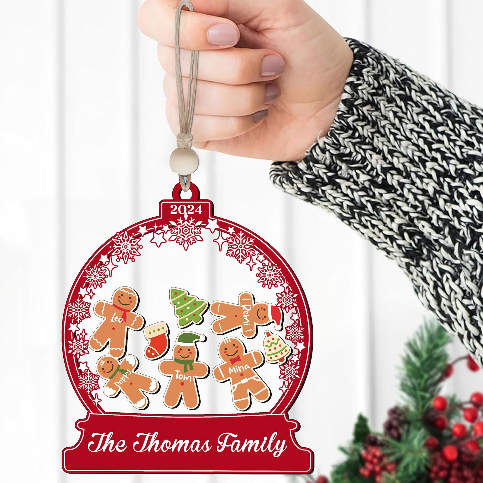 Personalized Gingerman Christmas Ornaments for Family Members, Family Christmas Ornaments CF199 - Kindlytoys