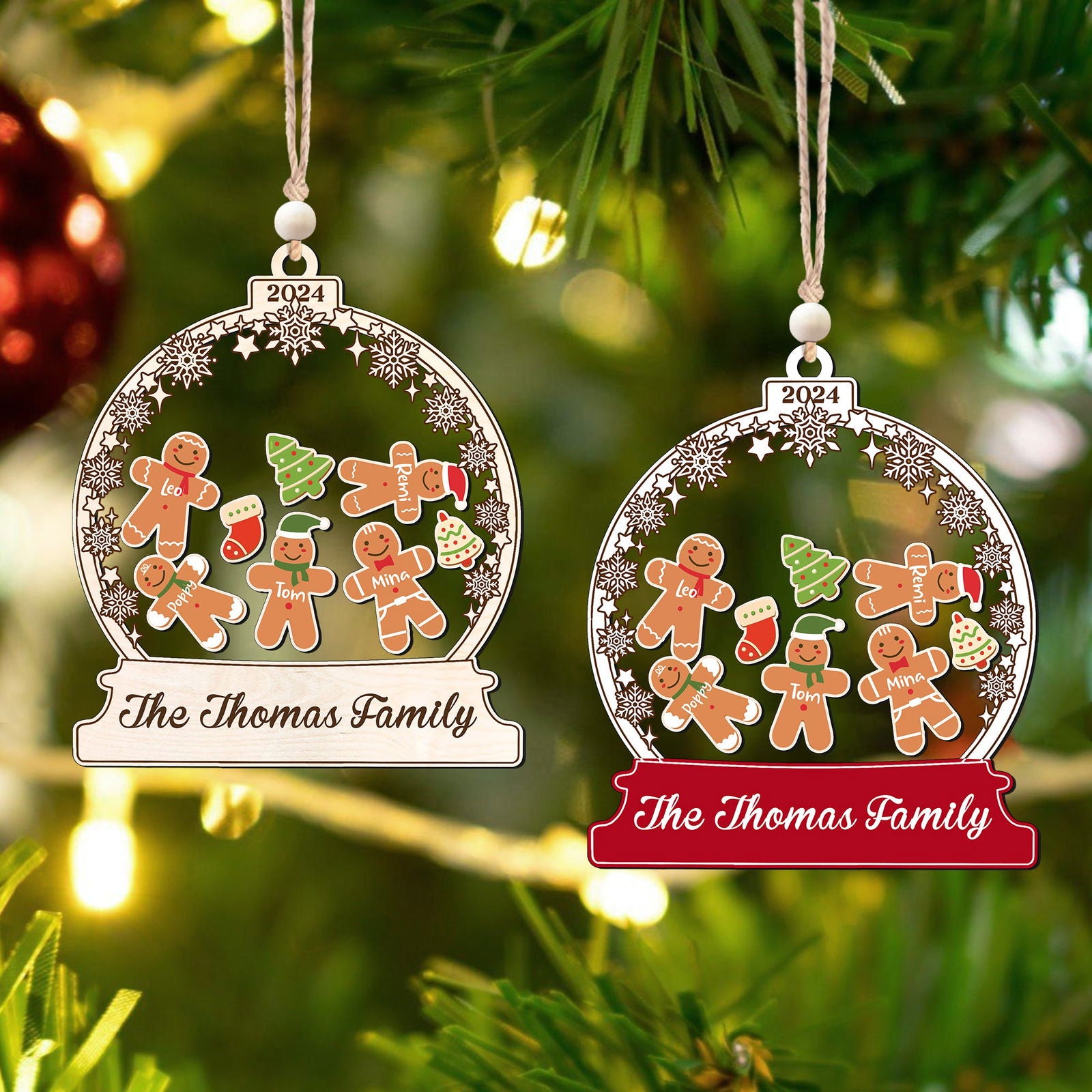 Personalized Gingerman Christmas Ornaments for Family Members, Family Christmas Ornaments CF199 - Kindlytoys