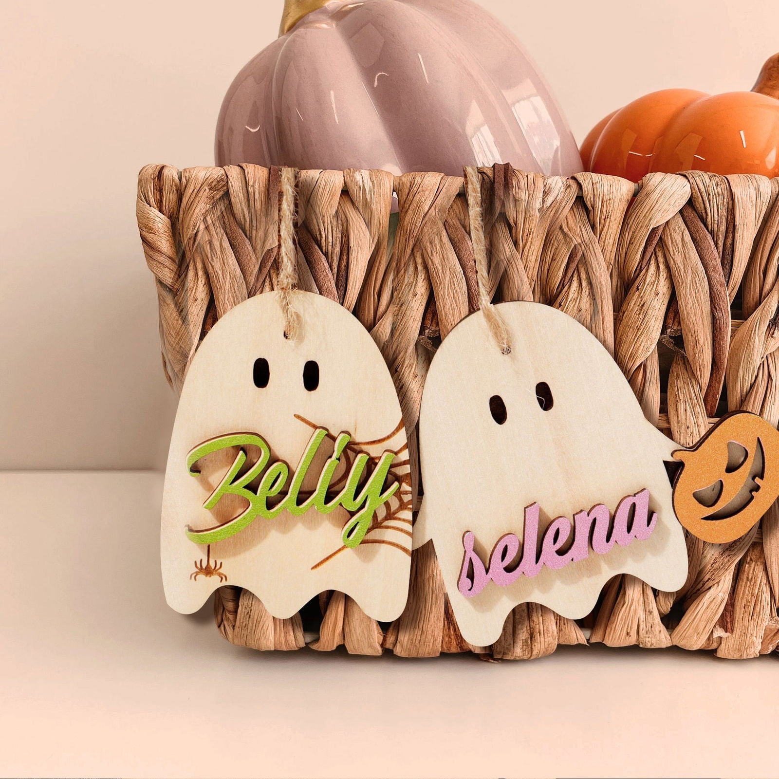 Personalized Halloween Tags, Custom Boo Basket, Halloween Gifts Halloween Decor HX02 - Kindlytoys