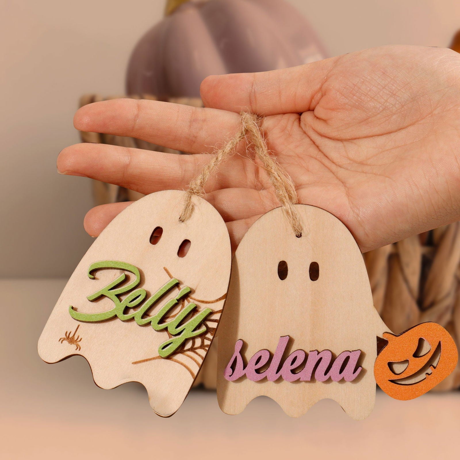 Personalized Halloween Tags, Custom Boo Basket, Halloween Gifts Halloween Decor HX02 - Kindlytoys