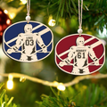 Personalized Hockey 2 Layered Wooden Ornament, Custom Name Number Hockey Player Christmas Ornament, CF929 - Kindlytoys