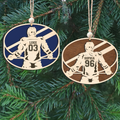 Personalized Hockey 2 Layered Wooden Ornament, Custom Name Number Hockey Player Christmas Ornament, CF929 - Kindlytoys