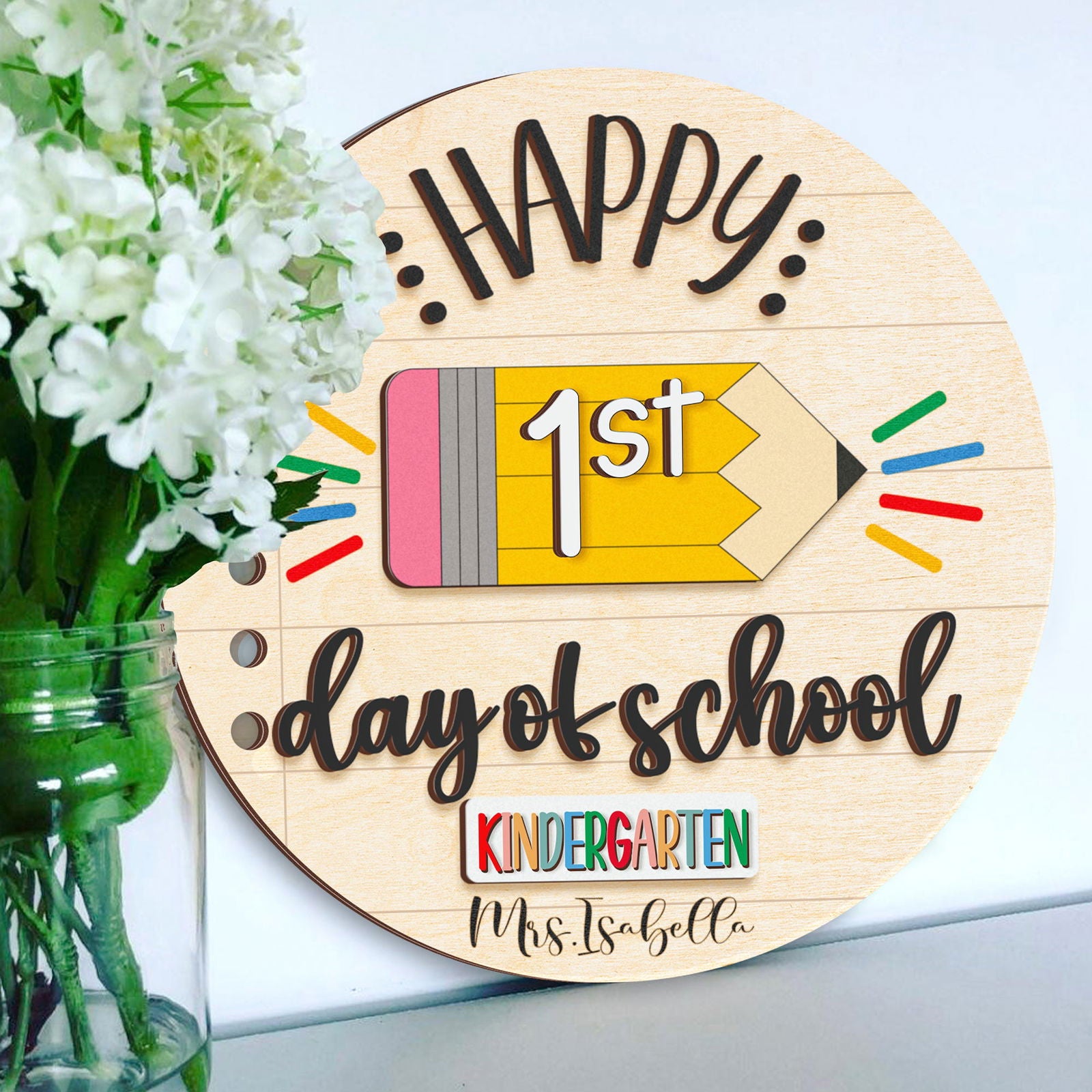 Personalized Interchangeable First/Last Day At School Wooden Sign SS21 - Kindlytoys
