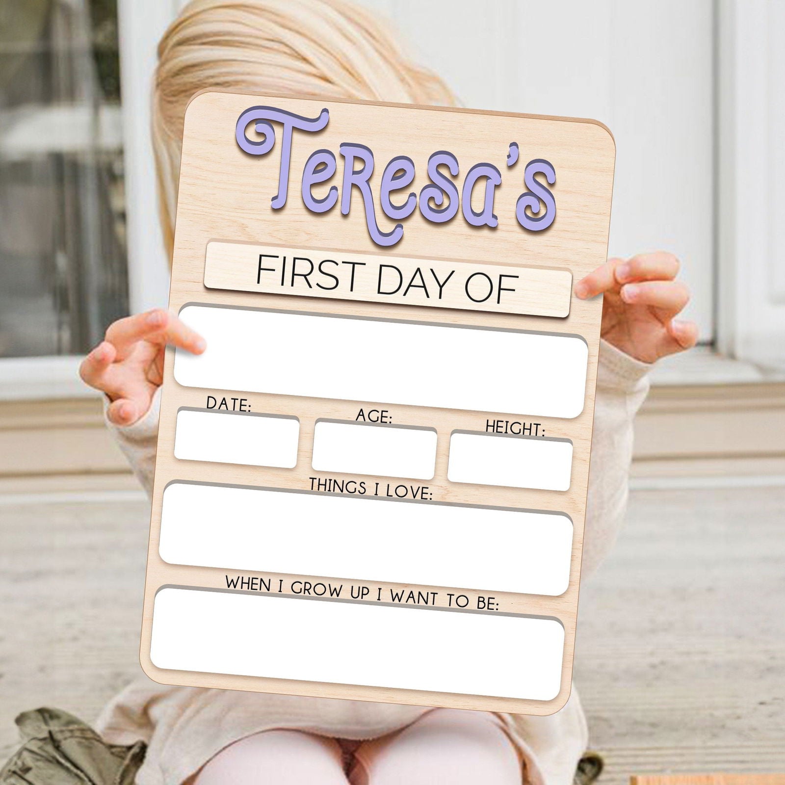 Personalized Interchangeable Names Back to school Board SS57 - Kindlytoys
