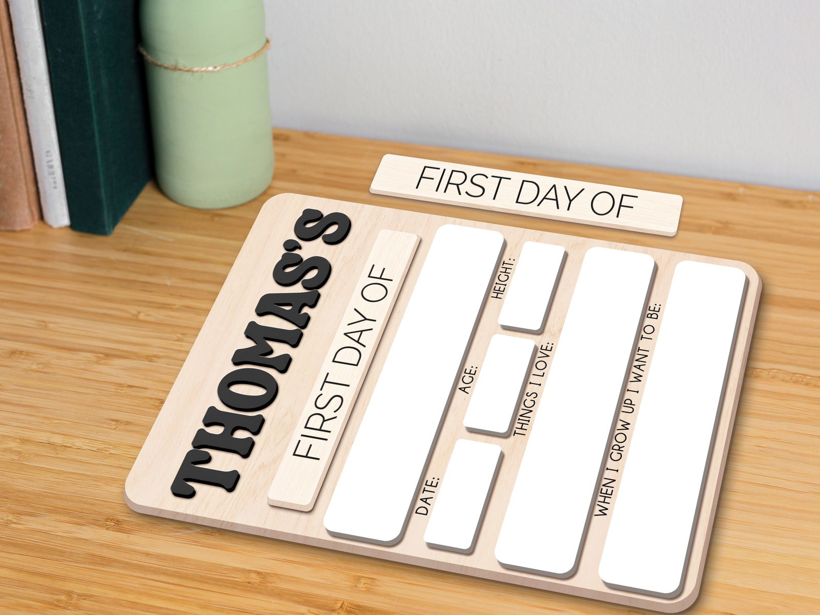 Personalized Interchangeable Names Back to school Board SS57 - Kindlytoys