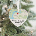 Personalized Married Heart Ornament, Custom Map Ornament, Wedding Map Ornament, Wedding Gift For Couple, Christmas Ornament CY05-18 - Kindlytoys